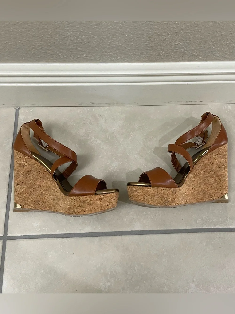 Jimmy Choo Portia Wedge Tan 37.5